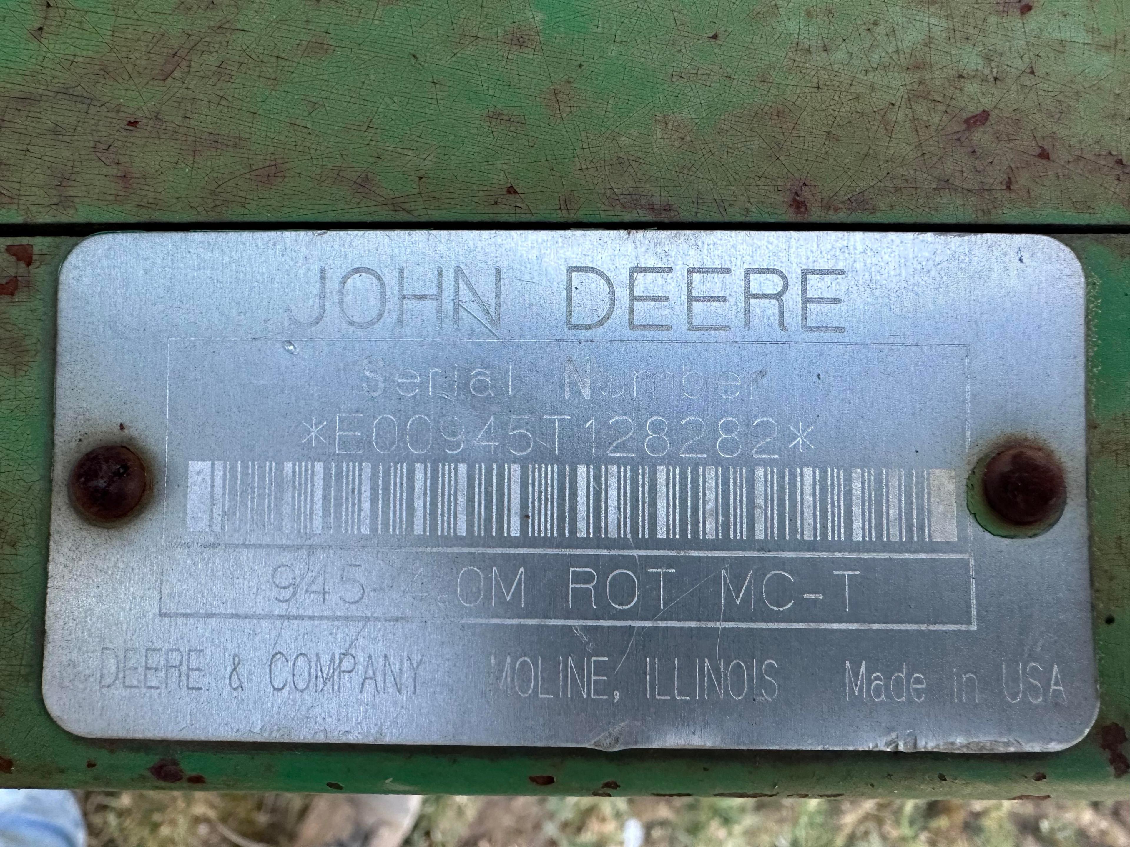 John Deere 945 MOCO, 13’ Cutting Width, Flail Conditioner