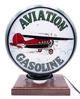 Aviation Gasoline w/ Airplane Logo Single Lens Gill Globe TAC 8.9