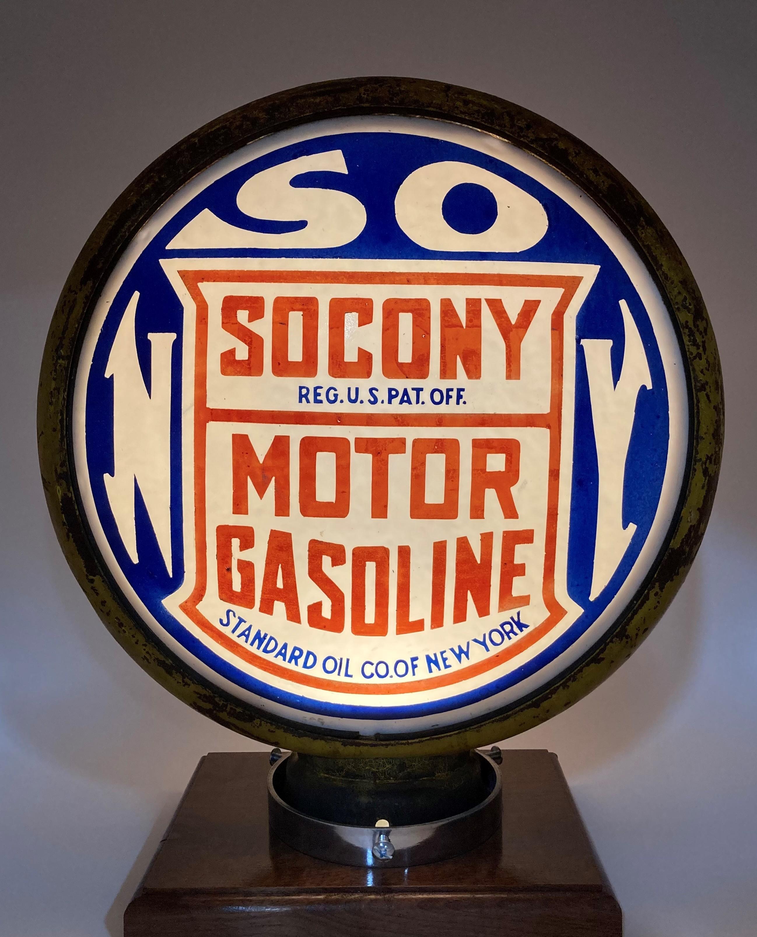 Socony Gasoline Standard Milk Glass Complete Globe Body