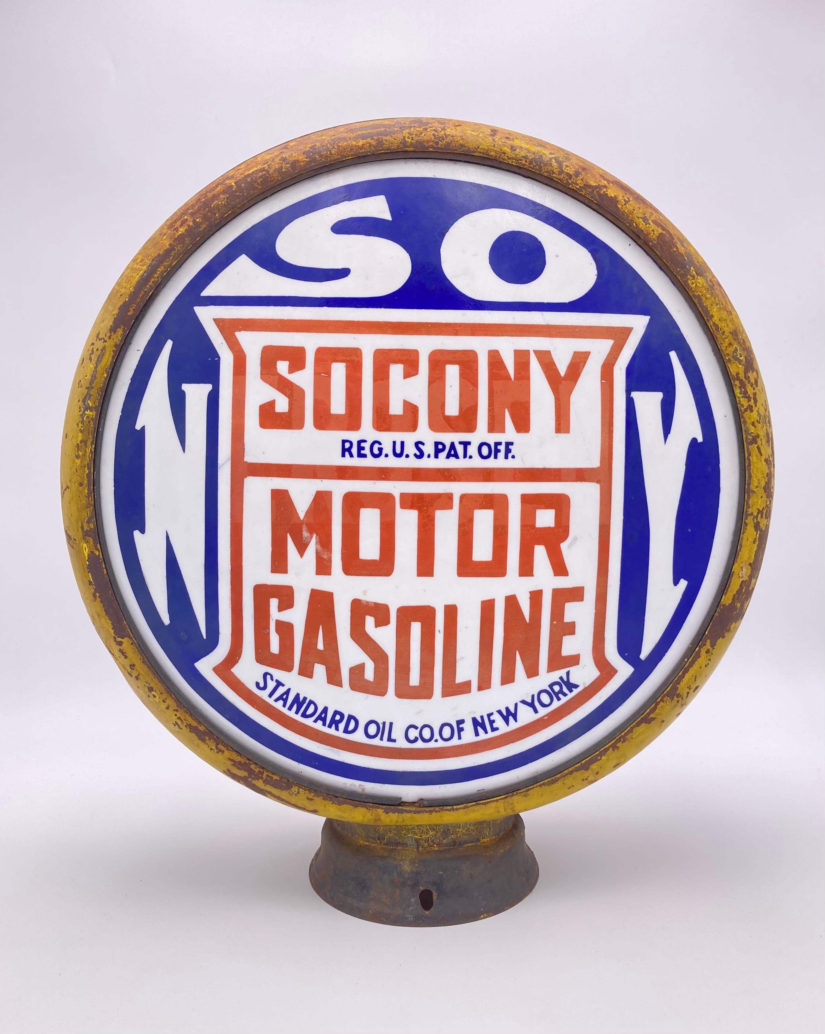 Socony Gasoline Standard Milk Glass Complete Globe Body