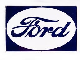 Reverse Color Ford in Oval Single Sided Porcelain Sign TAC 9.25