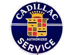 42" Cadillac Service w/ Crest Logo Double Sided Porcelain Sign TAC 9.25
