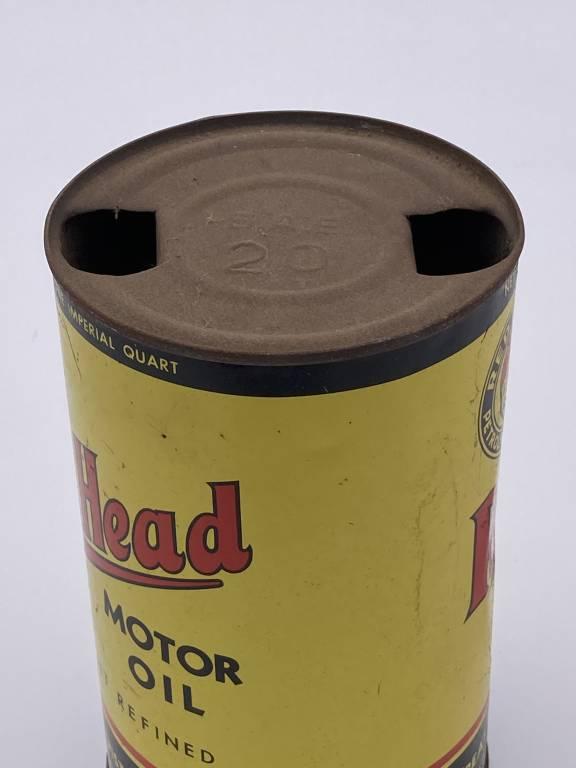 Red Head Motor Oil Imperial 1 Quart Metal Can TAC 8