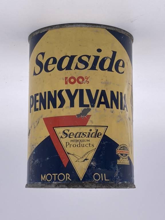 Seaside Pennsylvania Motor Oil 1 Quart Metal Can TAC 6.5