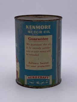 Kenmore Aero Craft Motor Oil 1 Quart Metal Can TAC 7.5