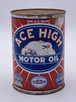 ACE High Motor Oil 1 Quart Metal Can TAC 7