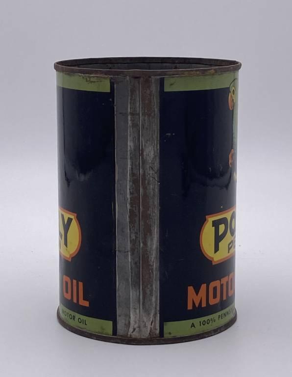 Polly Penn Motor Oil w/ Logo 1 Quart Metal Can TAC 8.9 & 8.25