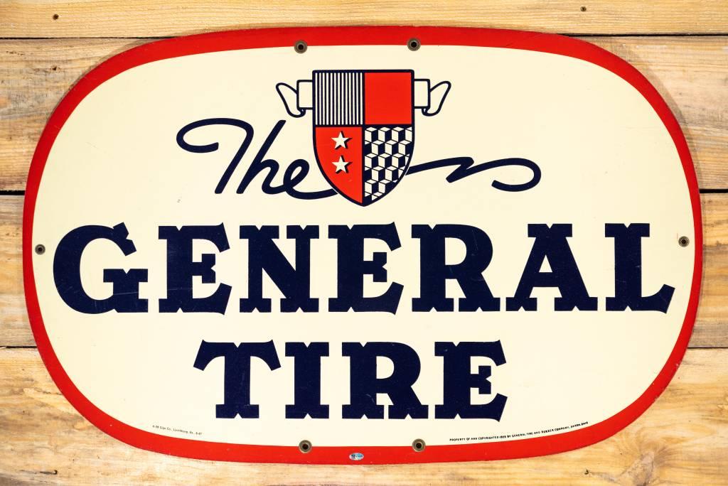 1947 The General Tire Single Sided Masonite Sign TAC 9