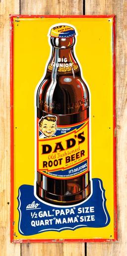 Dad's Root Beer "Big Junior" Single Sided Embossed Metal Sign TAC 8.25