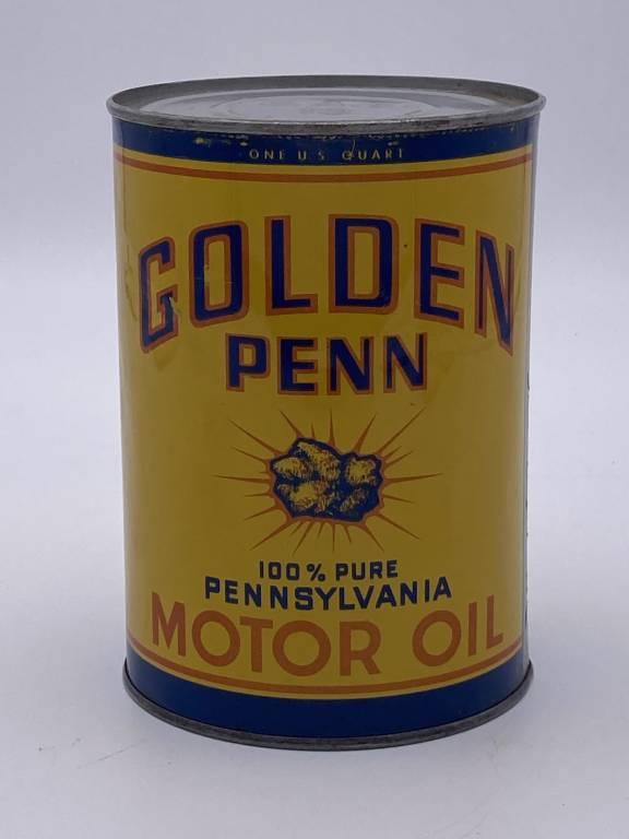 Golden Penn Motor Oil 1 Quart Metal Can TAC 8