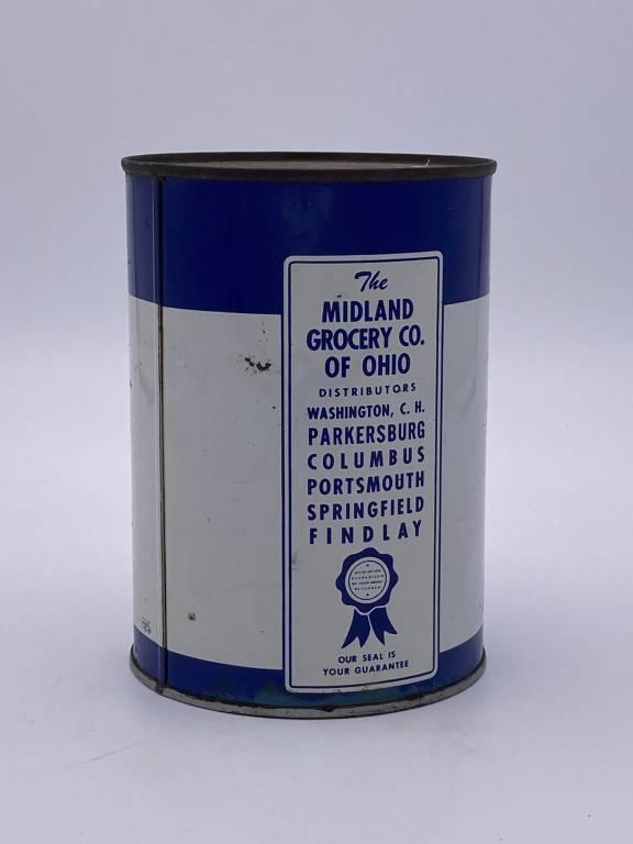 Midland Motor Oil w/ Derrick Logo 1 Quart Metal Can TAC 9