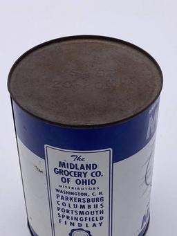 Midland Motor Oil w/ Derrick Logo 1 Quart Metal Can TAC 9