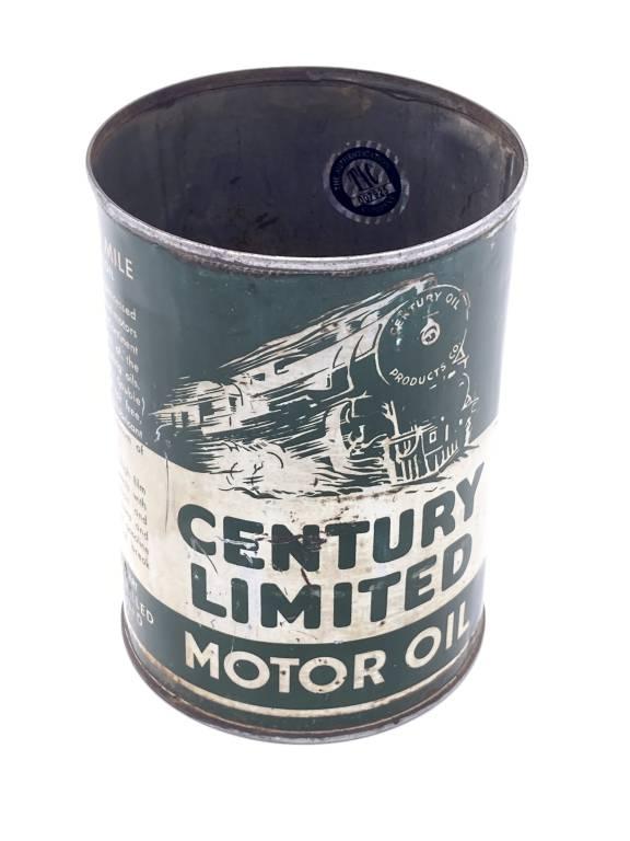 Century Limited Motor Oil w/ Locomotive 1 Quart Metal Can TAC 7.75 & 6