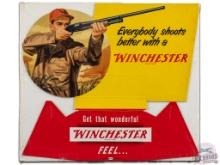 1953 Winchester "Get That Wonderful Feel" Cardboard Countertop Firearm Display Sign