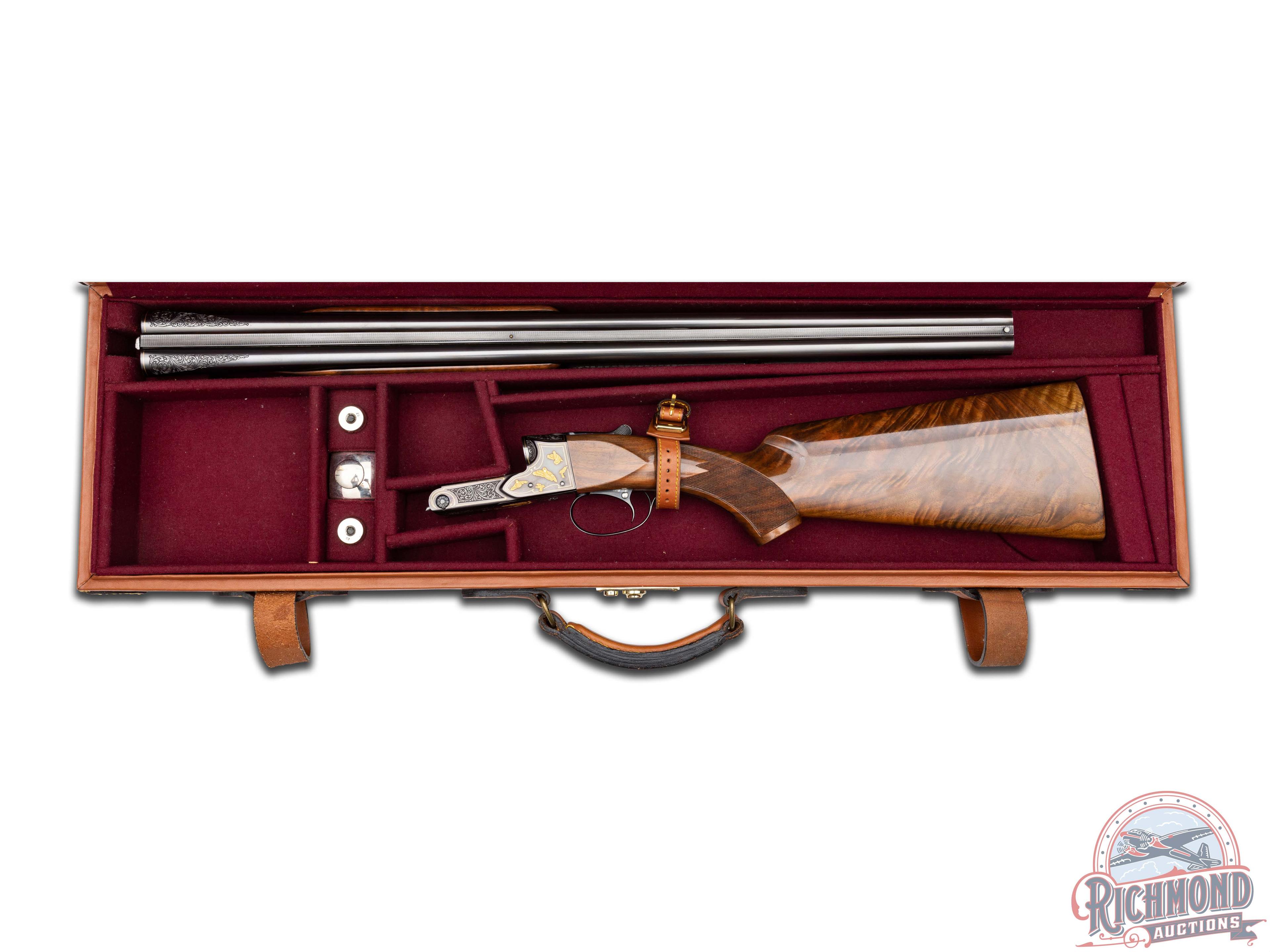 Superb Engraved 1937 Winchester Model 21 Skeet 20 Gauge Double Barrel Shotgun by Gino Cargnel