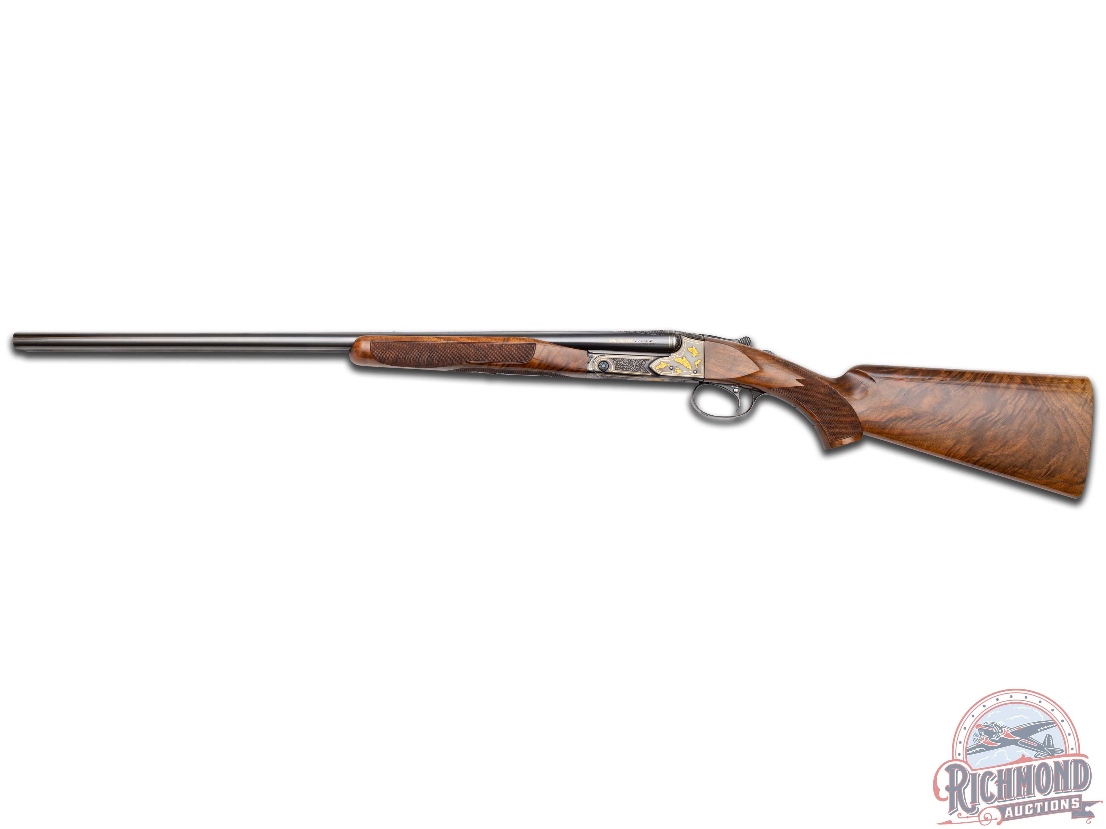 Superb Engraved 1937 Winchester Model 21 Skeet 20 Gauge Double Barrel Shotgun by Gino Cargnel