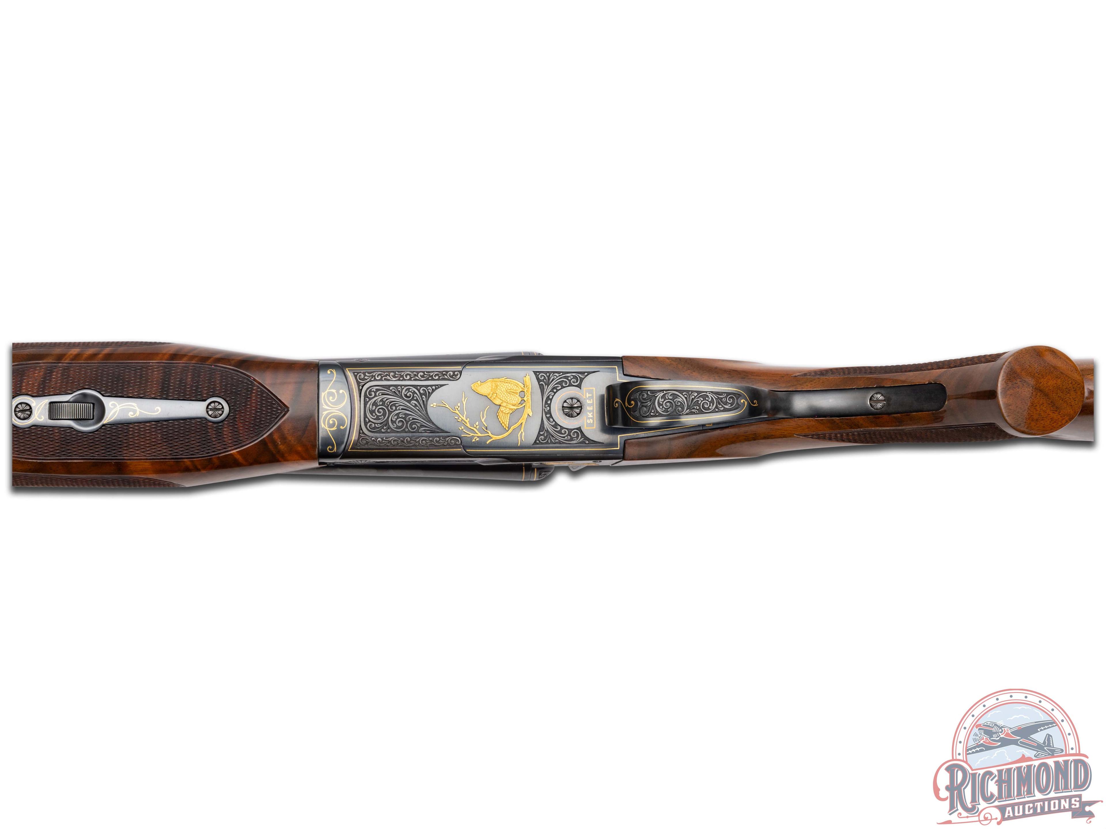 Superb Engraved 1937 Winchester Model 21 Skeet 20 Gauge Double Barrel Shotgun by Gino Cargnel