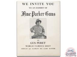 We Invite You To An Exhibit Of Fine Parker Guns Cardboard Easel Back Sign