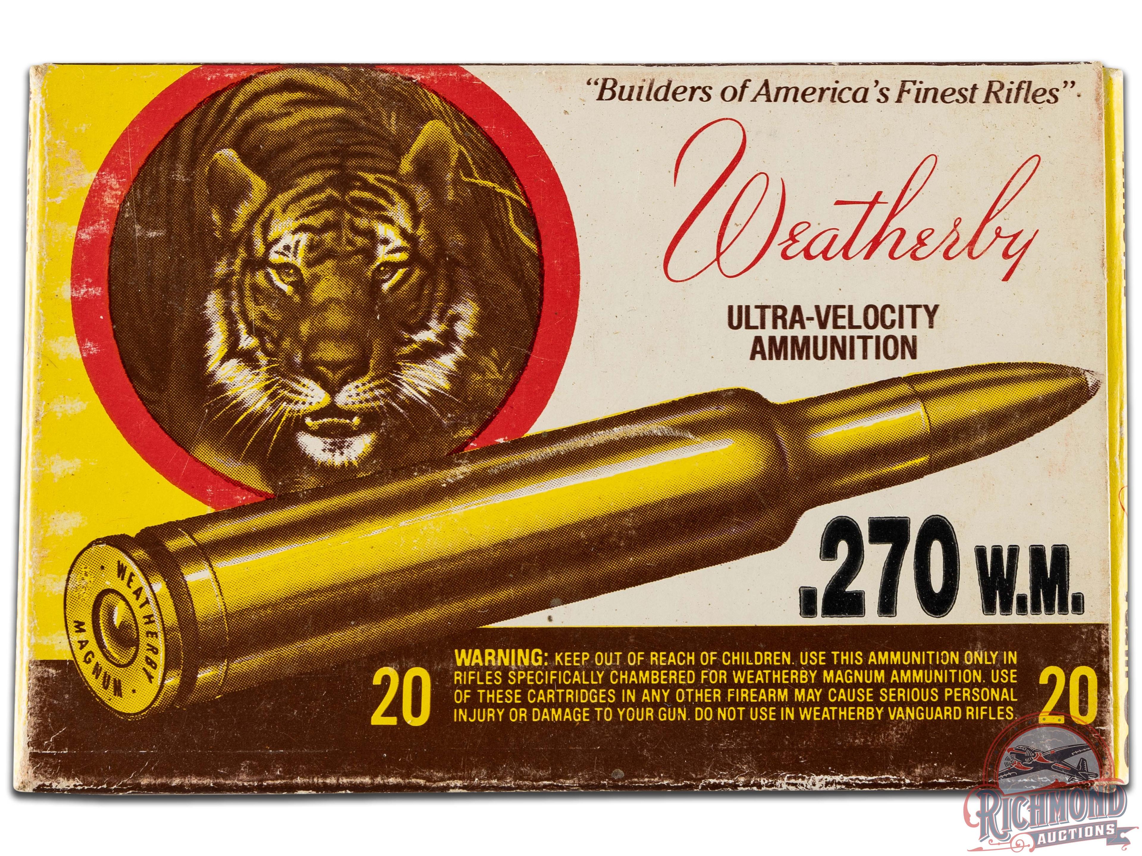 34 Rounds Weatherby .270 WBY Magnum 130 Grain Ammo & 6 Brass Casings