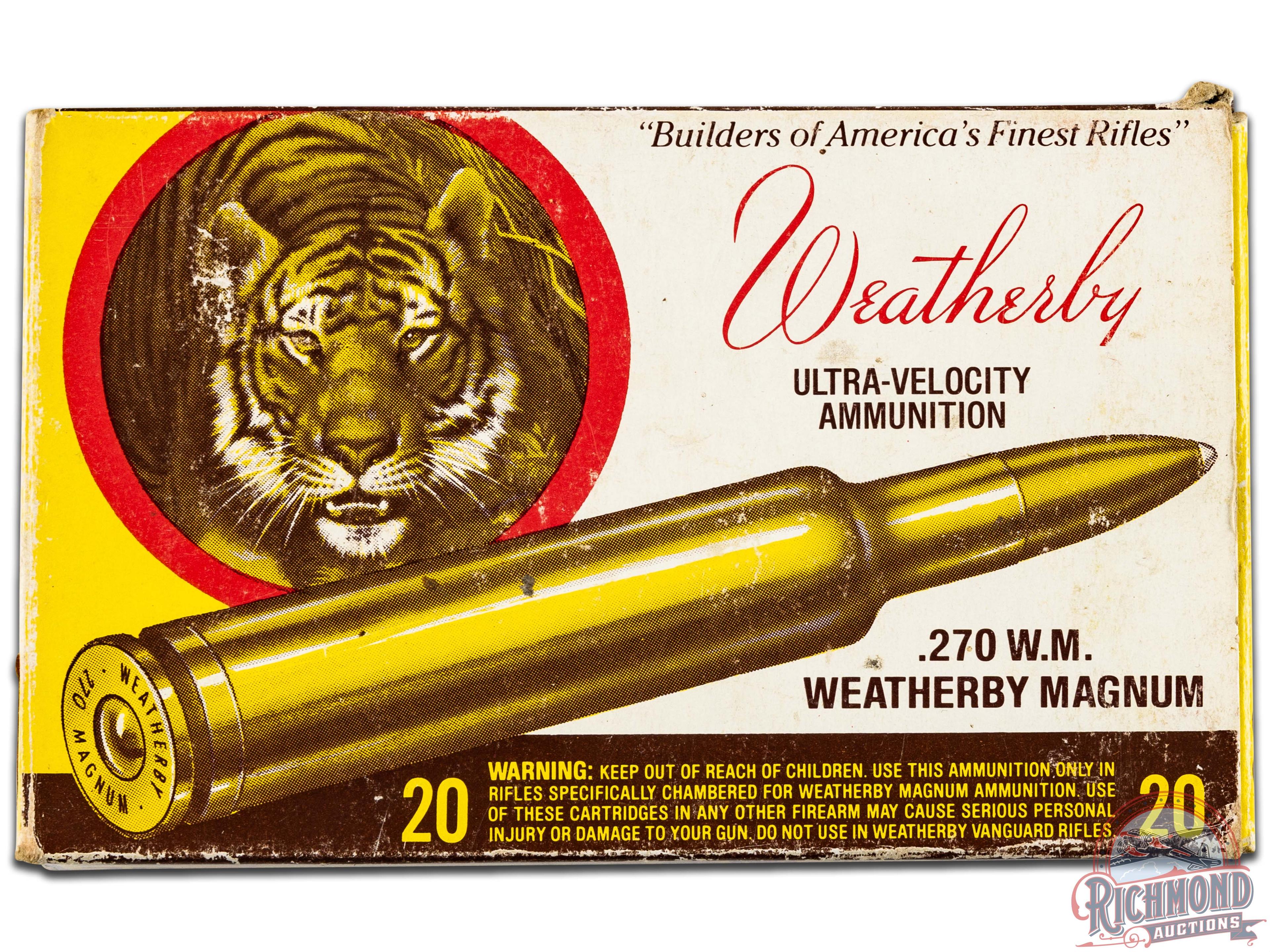 34 Rounds Weatherby .270 WBY Magnum 130 Grain Ammo & 6 Brass Casings