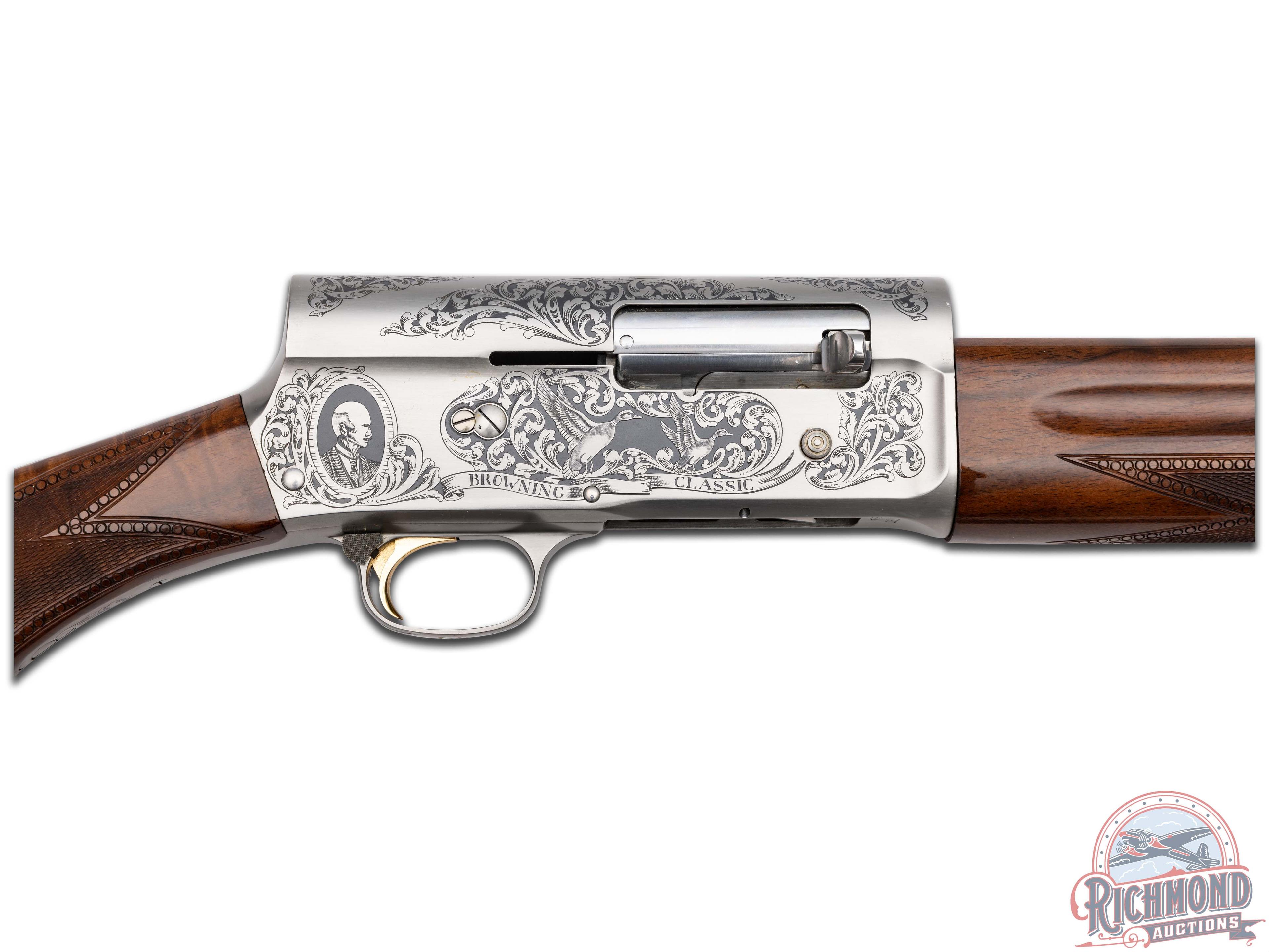 Engraved 1984 Browning Auto-5 Classic 12 Gauge 1 of 5000 Shotgun in Original Box by J.L. Fwancz