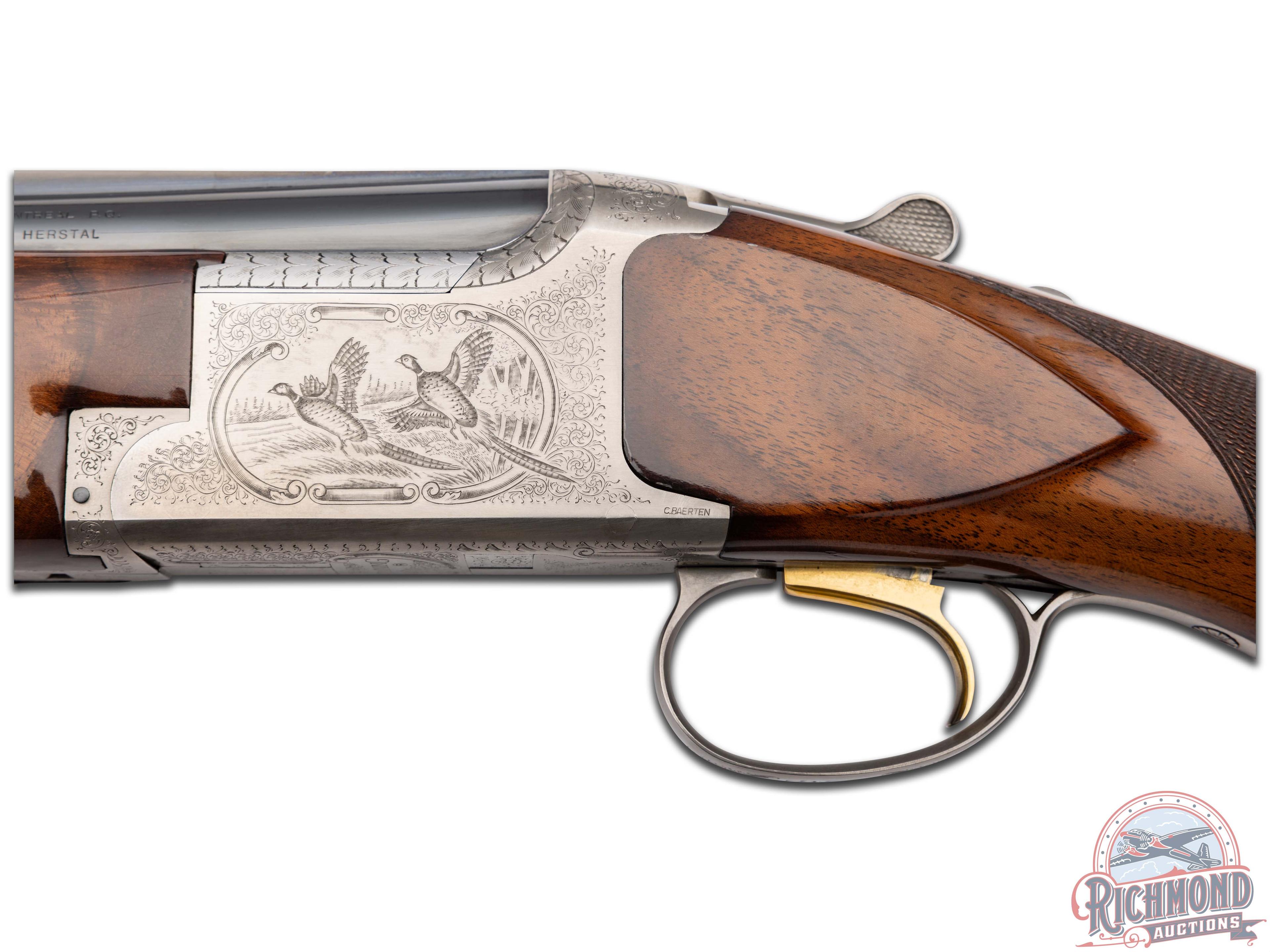 Factory Engraved Belgian Browning Superposed B-125 Grade C Over/Under Shotgun by Claude Baerten