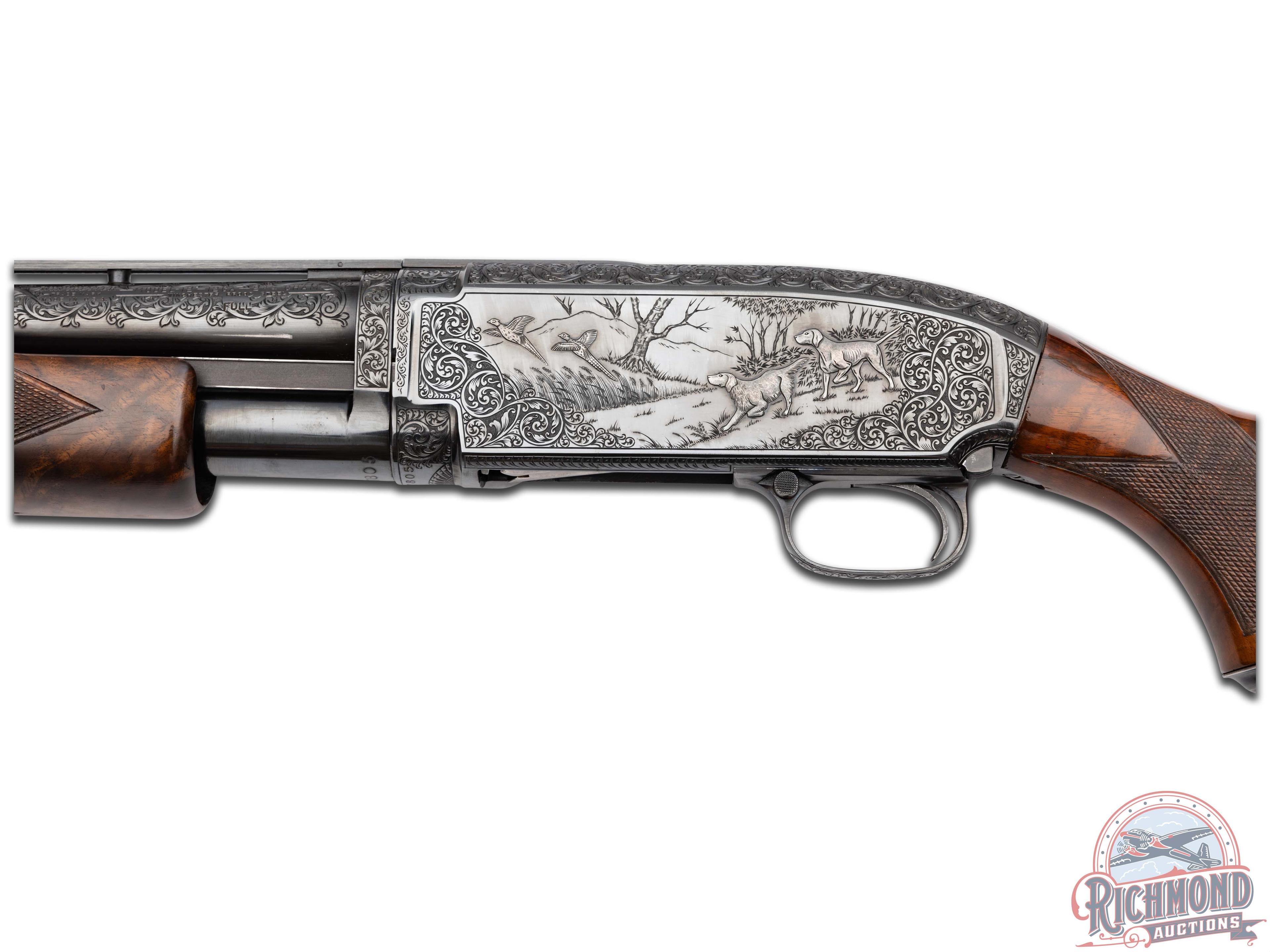 Engraved & Embossed 1959 Custom Winchester Model 12 Pump Action Shotgun