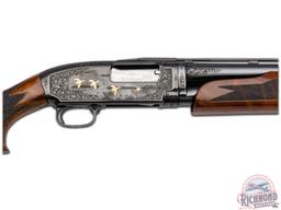 Engraved & Gold Inlaid 1963 Custom Winchester Model 12 Pump Action Shotgun by Neil Hartliep