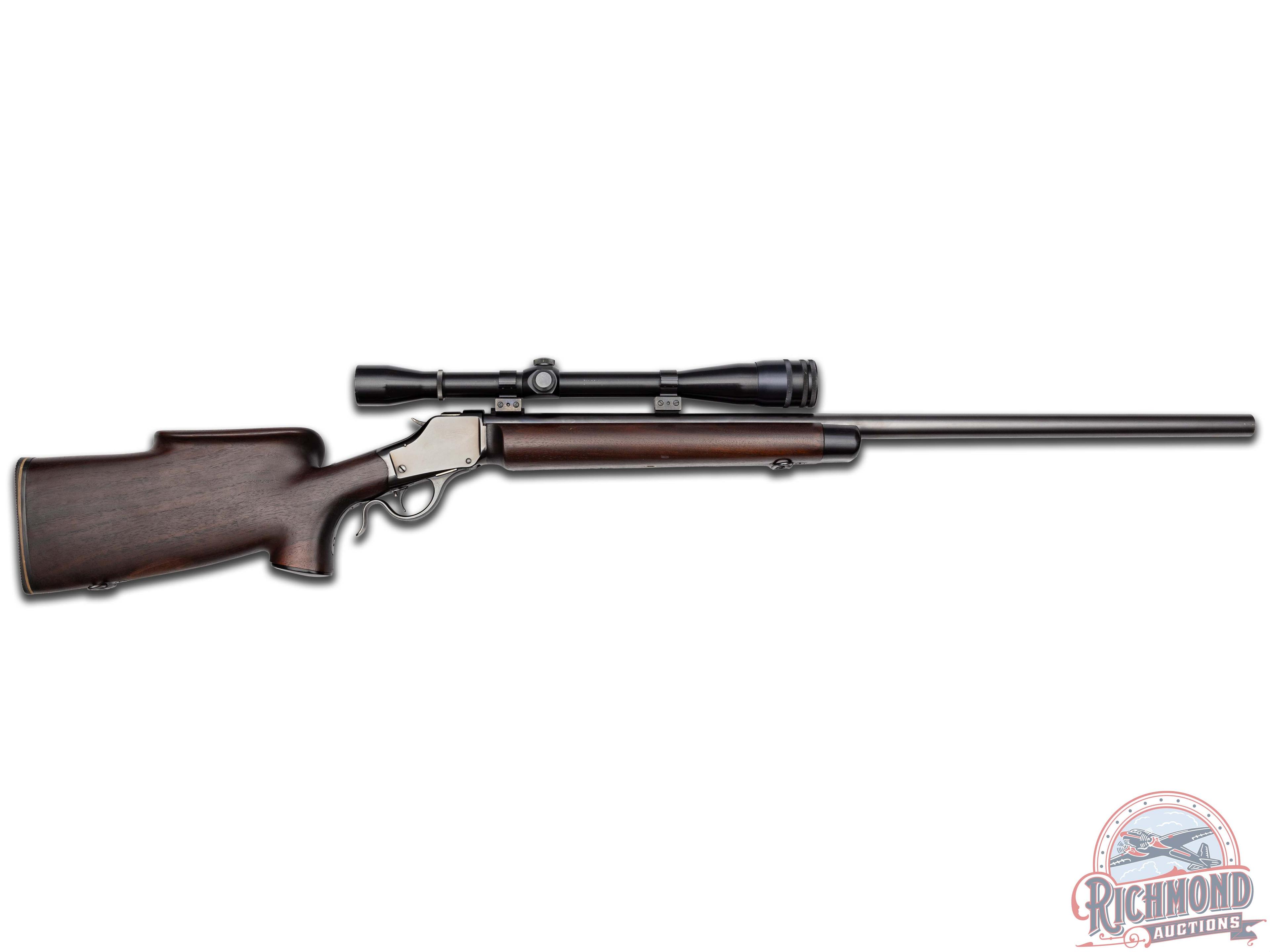 Customized Winchester Model 1885 High-Wall Single Shot Rifle 218-BEE & Lyman All American 20X Scope