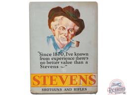 Stevens Shotguns And Rifles Cardboard Easel Back Countertop Display Sign