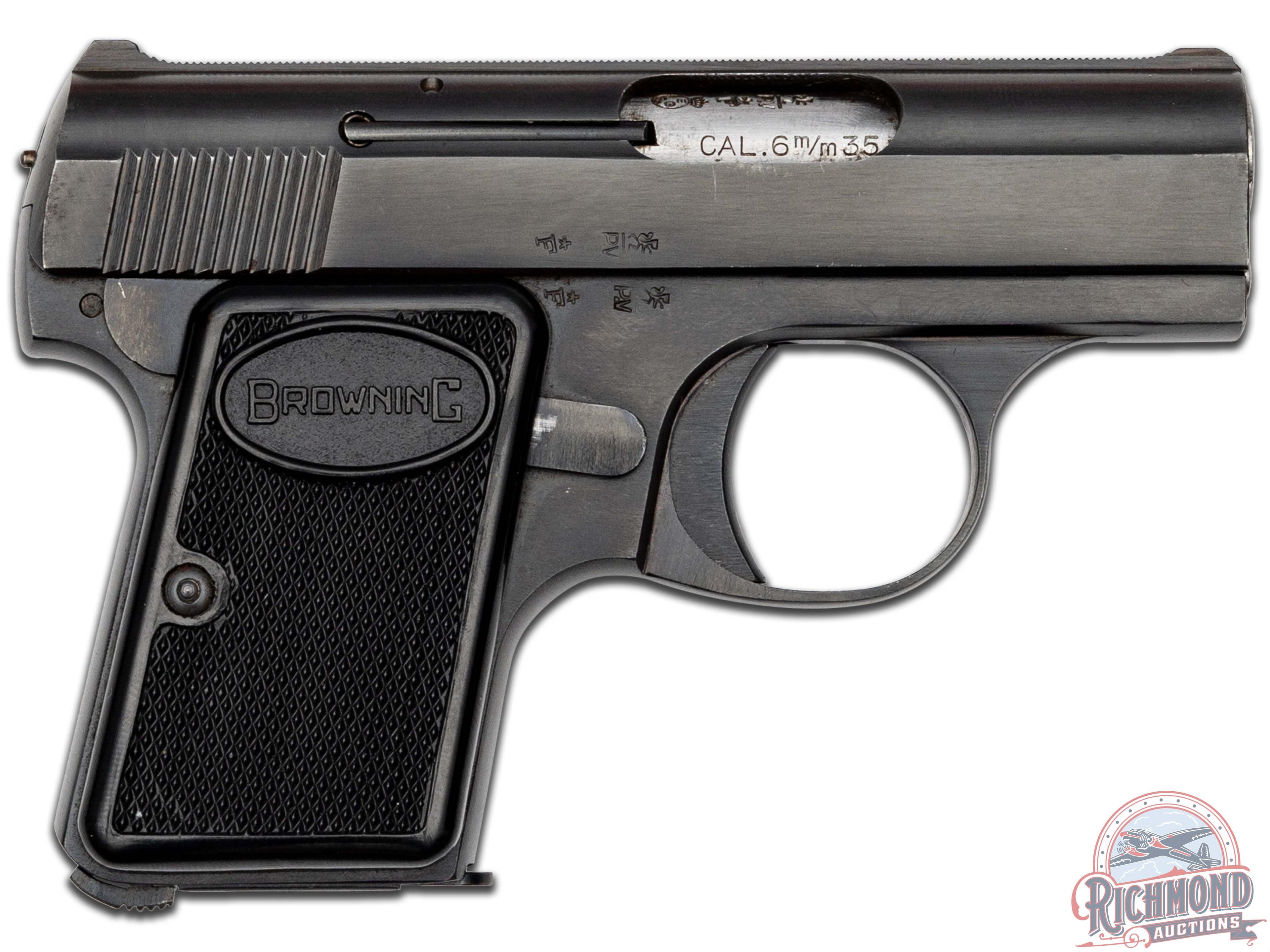 Pair Nickel & Blued Belgian Baby Browning .25 ACP Semi-Auto Pistol in Presentation Case