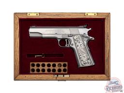 1989 Colt Series 80 MK IV National Match Gold Cup .45 ACP Semi-Auto Custom Grips & Presentation Case