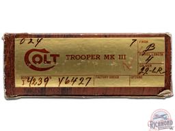 1979 Colt Trooper MK III .22 LR 4" Blued Double Action Revolver in Original Box