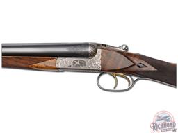 Exceptional Pair of Engraved Webley & Scott 700 Custom Double Barrel 12 Gauge English Shotguns