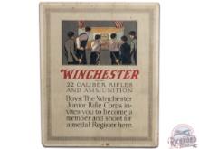 Winchester .22 Cal Rifles & Ammunition Cardboard Easel Back Countertop Display Sign