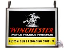 NOS Winchester Custom Gun & Reloading Shop LTD Lighted Double Sided Sign