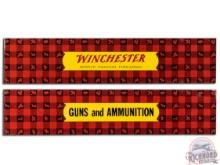 Pair of Winchester "Guns & Ammunition" & "World Famous Firearms" Horizontal Metal Signs
