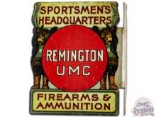 Rare Remington UMC Sportsmen's Headquarters Firearms & Ammunitions Metal Flange Sign