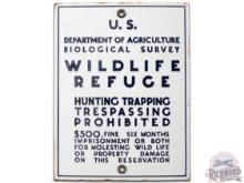 U.S. Department Of Agriculture Wildlife Refuge Porcelain Sign