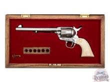 Superb 1980 Colt Single Action Army .45 LC 3rd Generation 7.5" Nickel Revolver in Presentation Case