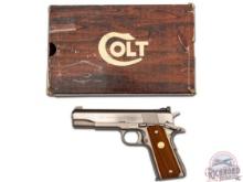 Scarce 1981 Colt Custom Shop Electroless Nickel 1911 ACE .22 LR Semi-Automatic Pistol & Original Box