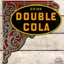 NOS Drink Double Cola DS Tin Flange Sign w/ Logo