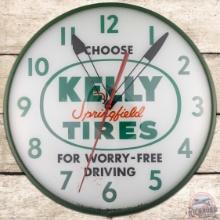 Kelly Springfield Tires 15" PAM Advertising Clock w/ Logo