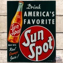 Sun Spot Drink America's Favorite Emb. SS Tin Sign w/ Bottle