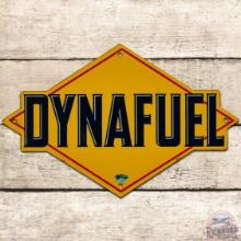 Sunoco Dynafuel Die Cut SS Porcelain Gas Pump Plate Sign