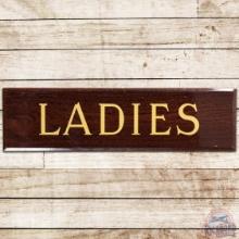 Texaco Ladies Rest Room Woodgrain SS Porcelain Sign