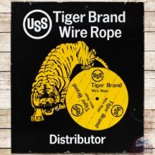 Tiger Brand Wire Rope USS DS Porcelain Sign