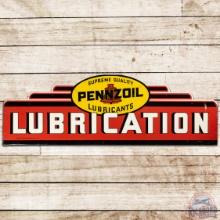 Pennzoil Lubrication Die Cut SS Tin Sign w/ Red Bell