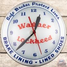 Wagner Lockheed Brakes 15" Double Bubble Advertising Clock