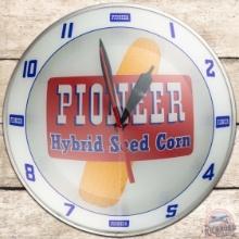 Pioneer Hybrid Seed Corn 15" Double Bubble Advertising Clock